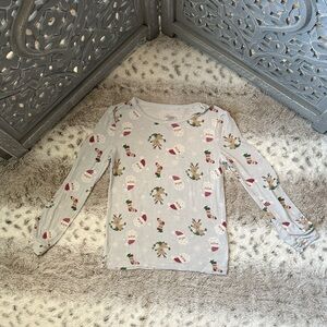 MilkBerry pajama top girls 5T bamboo Christmas Santa reindeer holiday party